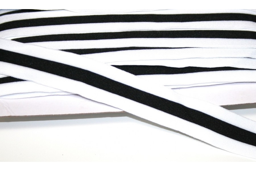 1m elastisches Streifenband 30mm schwarz/weiss